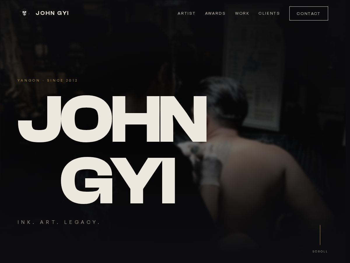 Landing-page snapshot of johngyitattoo.com