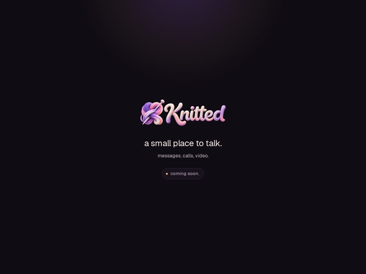 Landing-page snapshot of knitted.chat