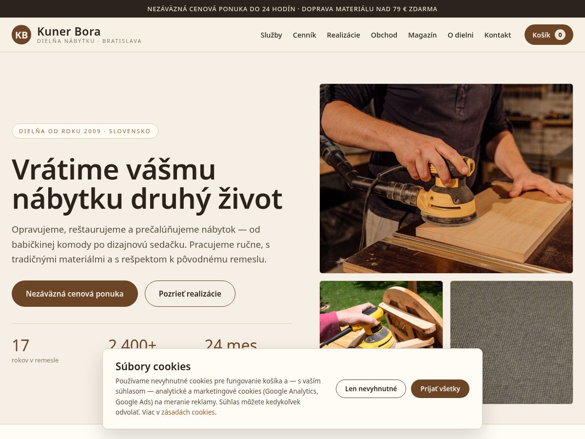 Landing-page snapshot of kunerbora.shop