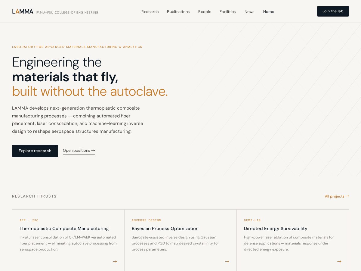 Landing-page snapshot of lammalab.com