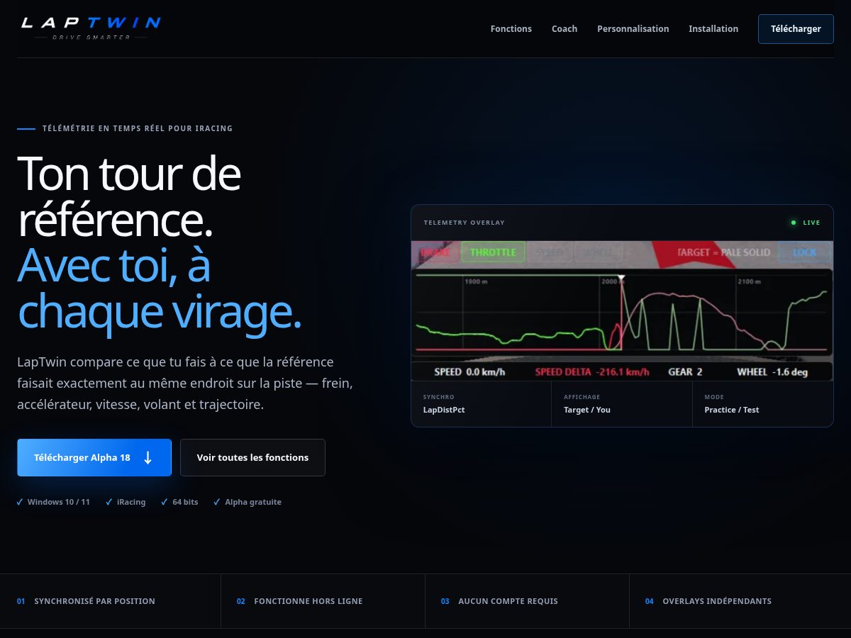 Landing-page snapshot of laptwin.com