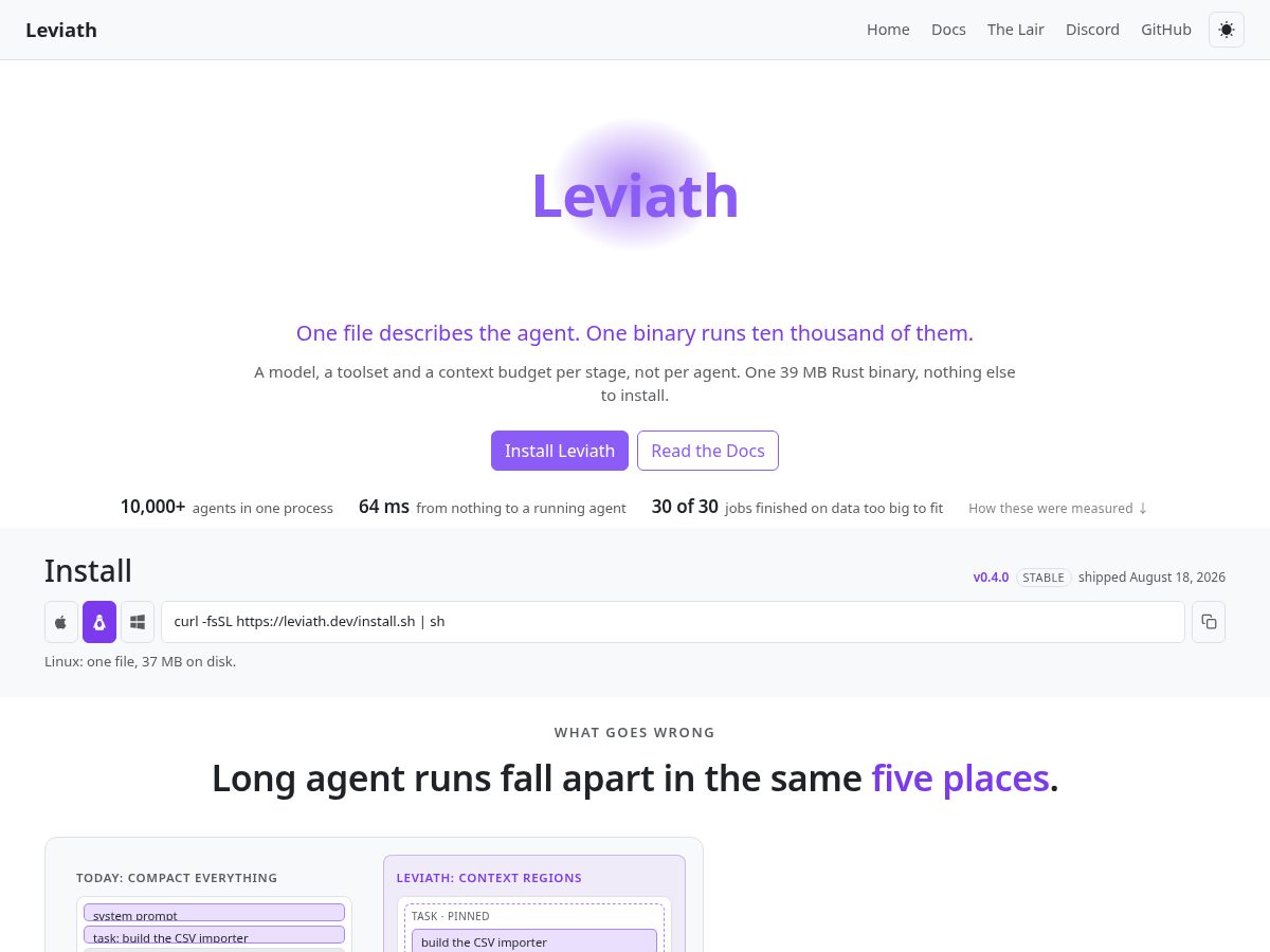 Landing-page snapshot of levaith.dev
