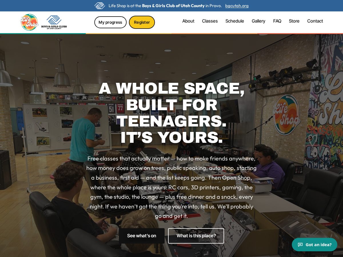 Landing-page snapshot of lifeshopclub.org