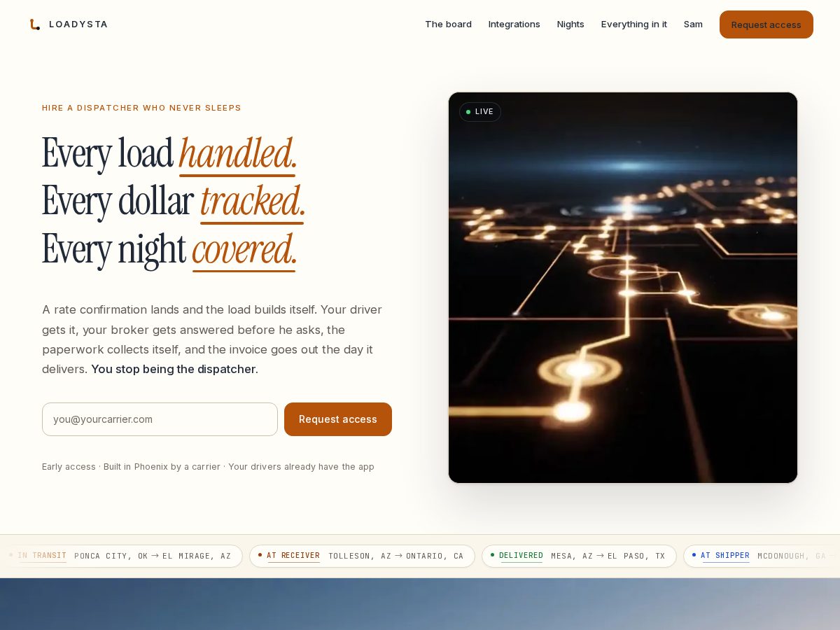 Landing-page snapshot of loadysta.com