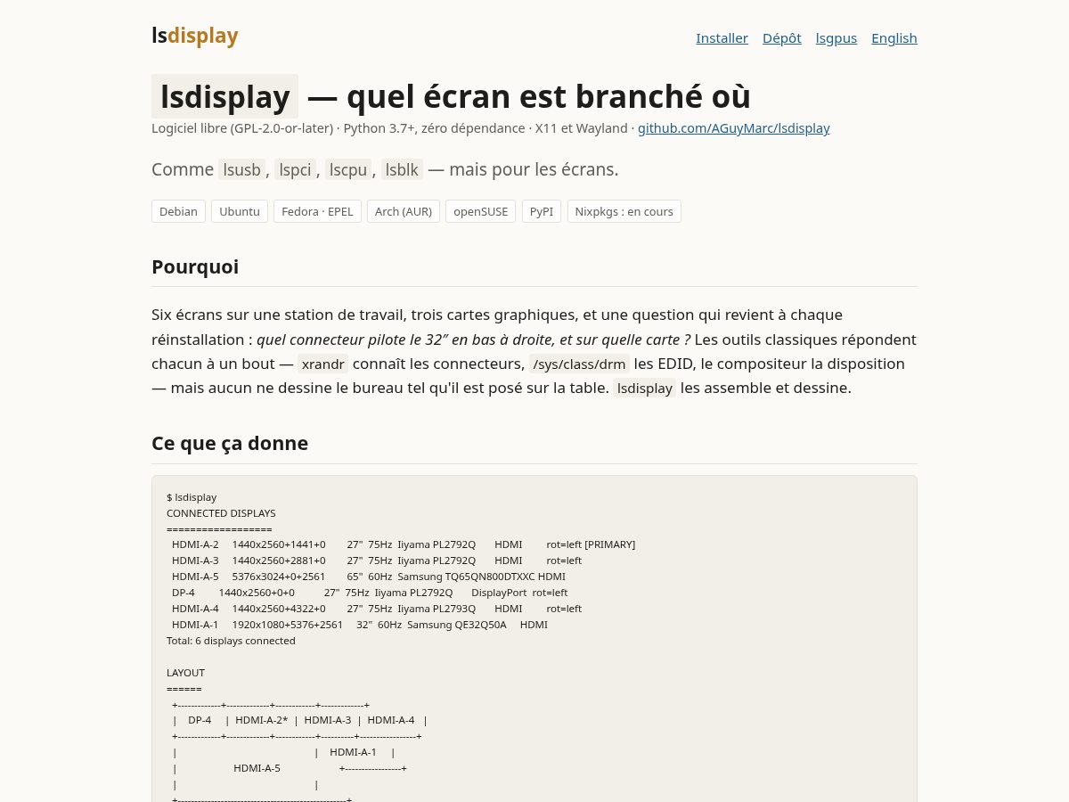 Landing-page snapshot of lsdisplay.org