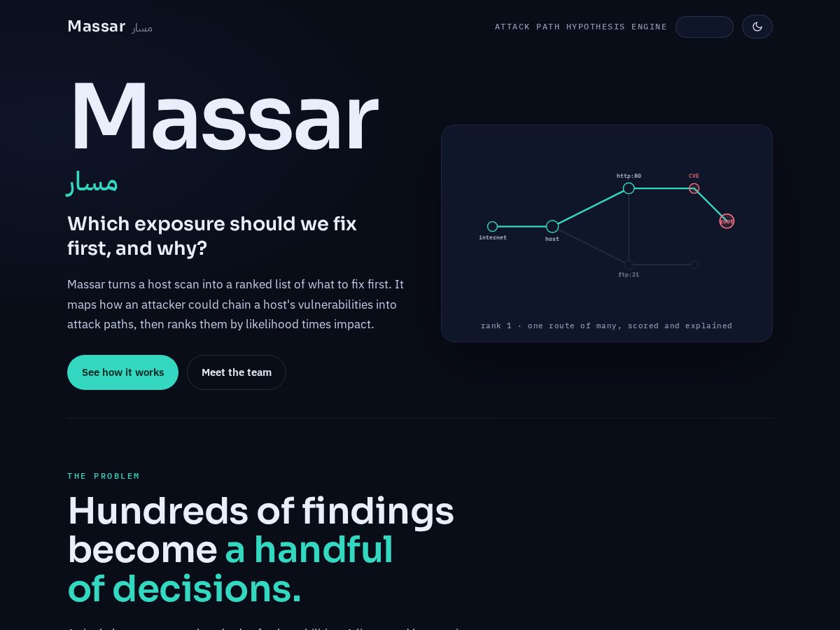 Landing-page snapshot of massar-project.com