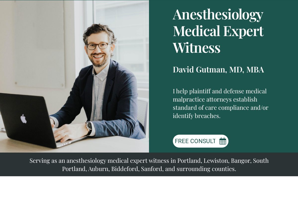 Landing-page snapshot of meanesthesiaexpert.com