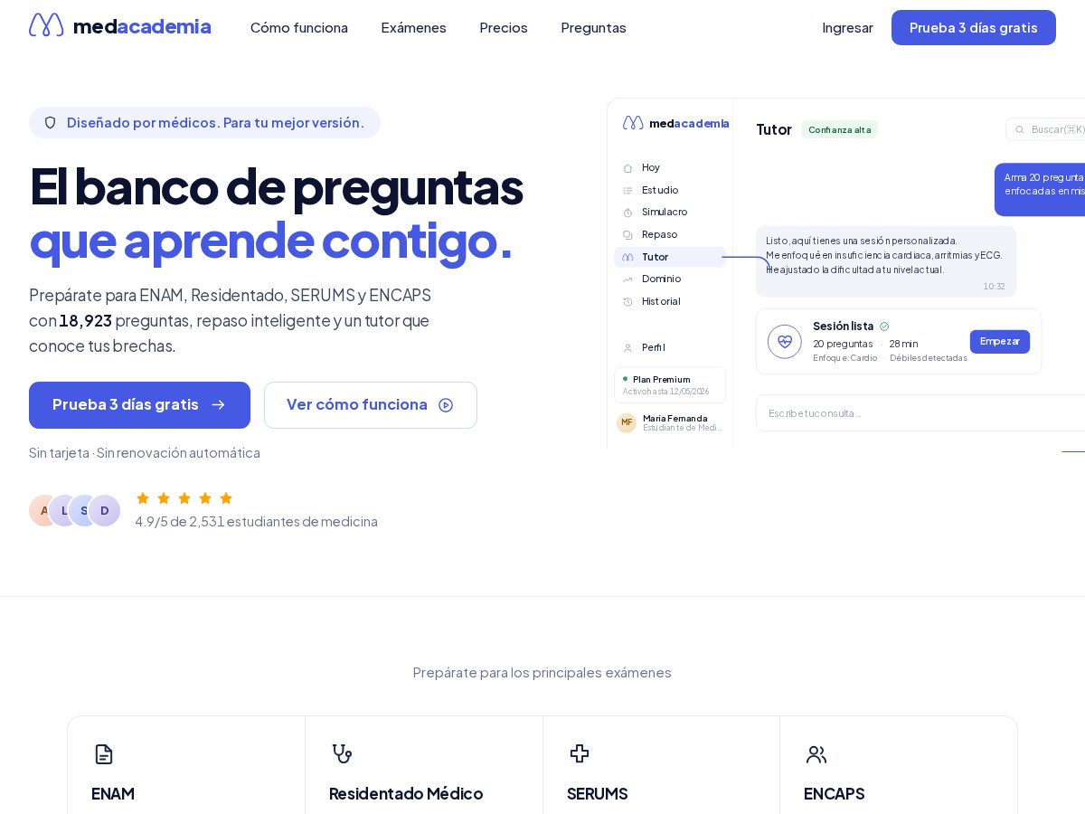 Landing-page snapshot of medacademia.org