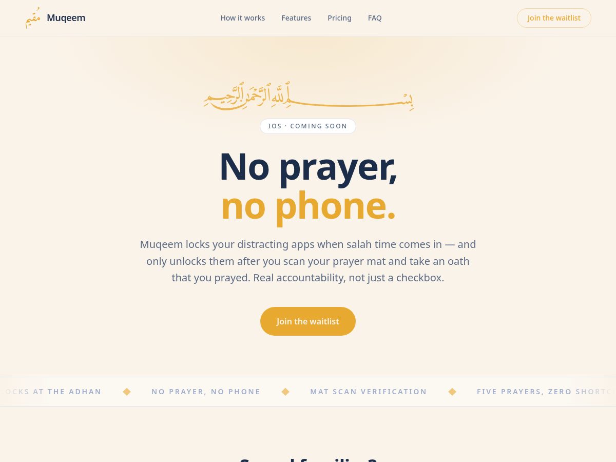 Landing-page snapshot of muqeemapp.site