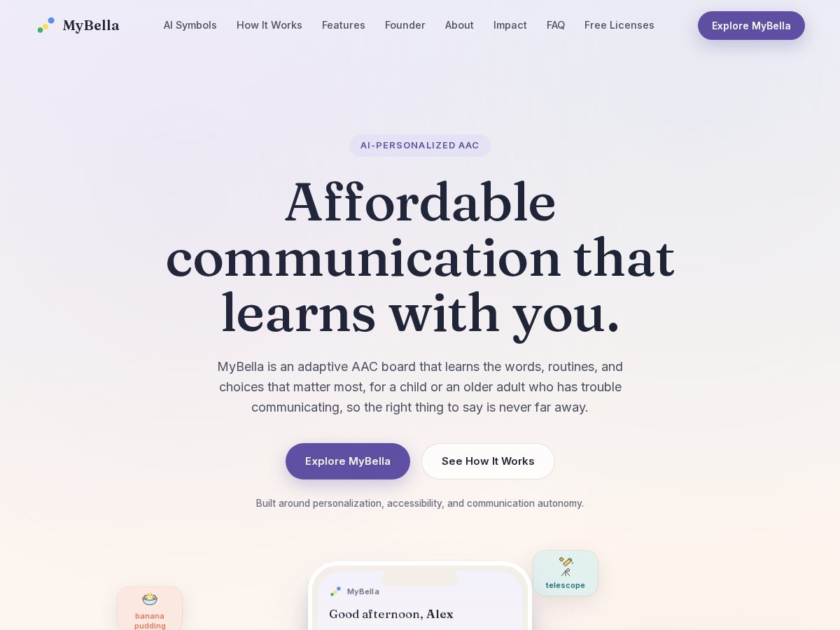 Landing-page snapshot of mybellaaac.com