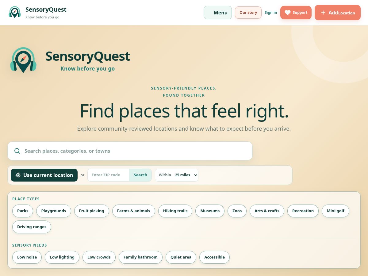Landing-page snapshot of mysensoryquest.com