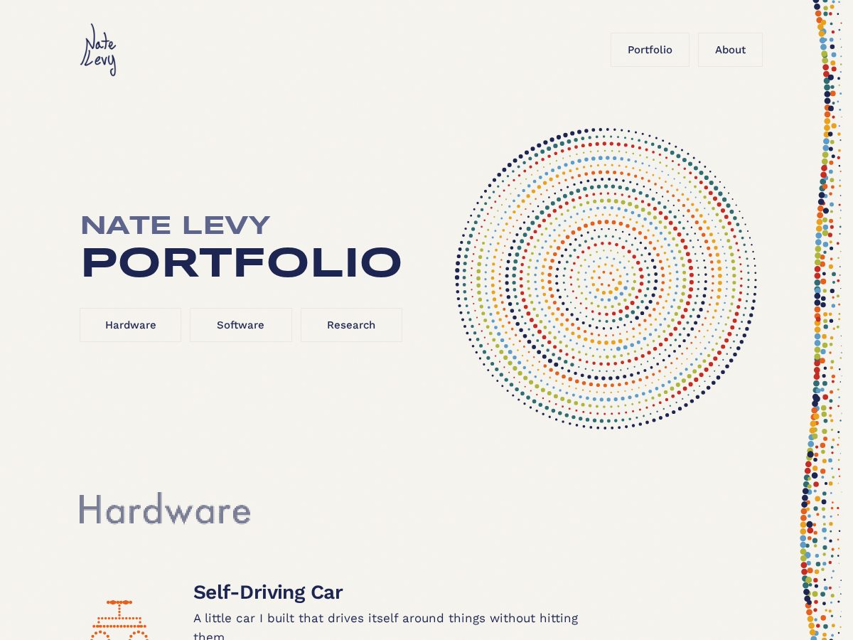 Landing-page snapshot of natelevy.tech