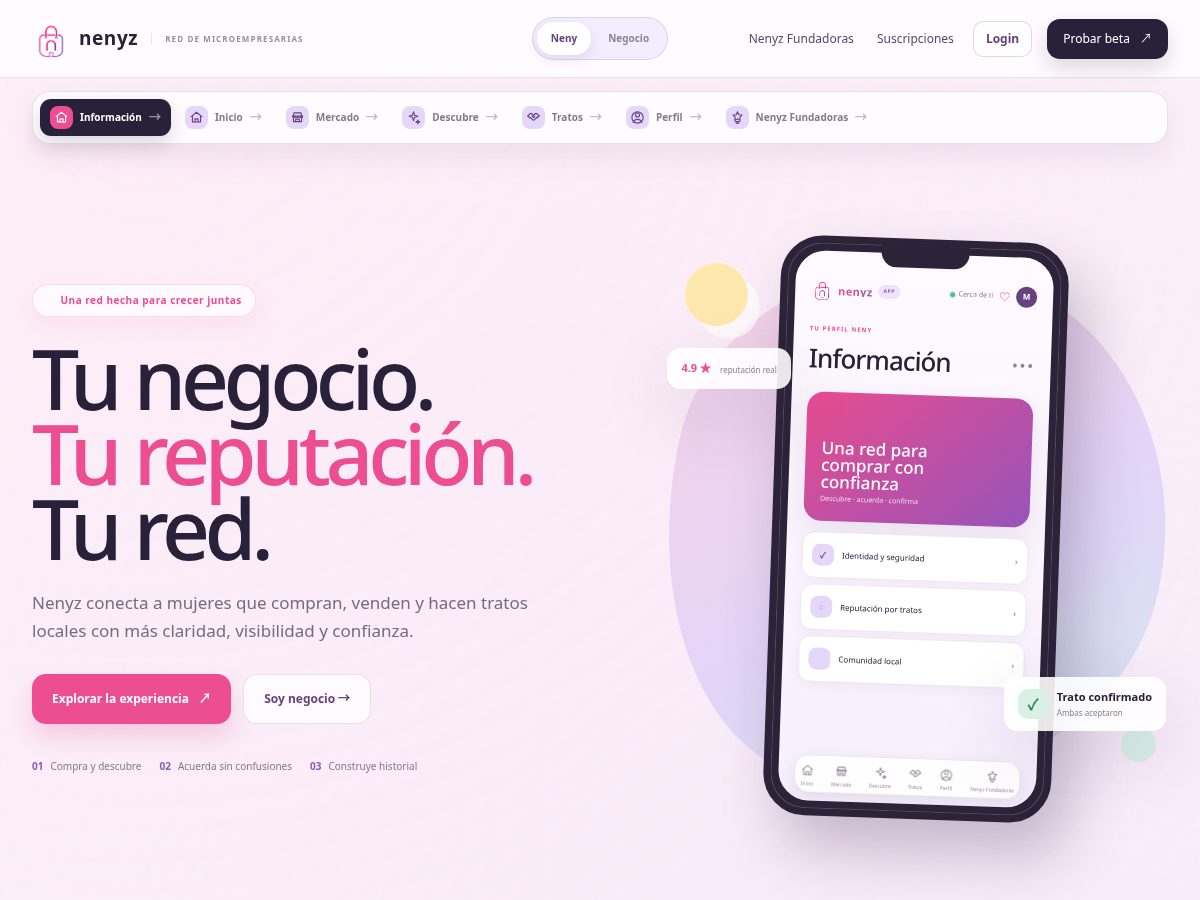 Landing-page snapshot of nenyzapp.com