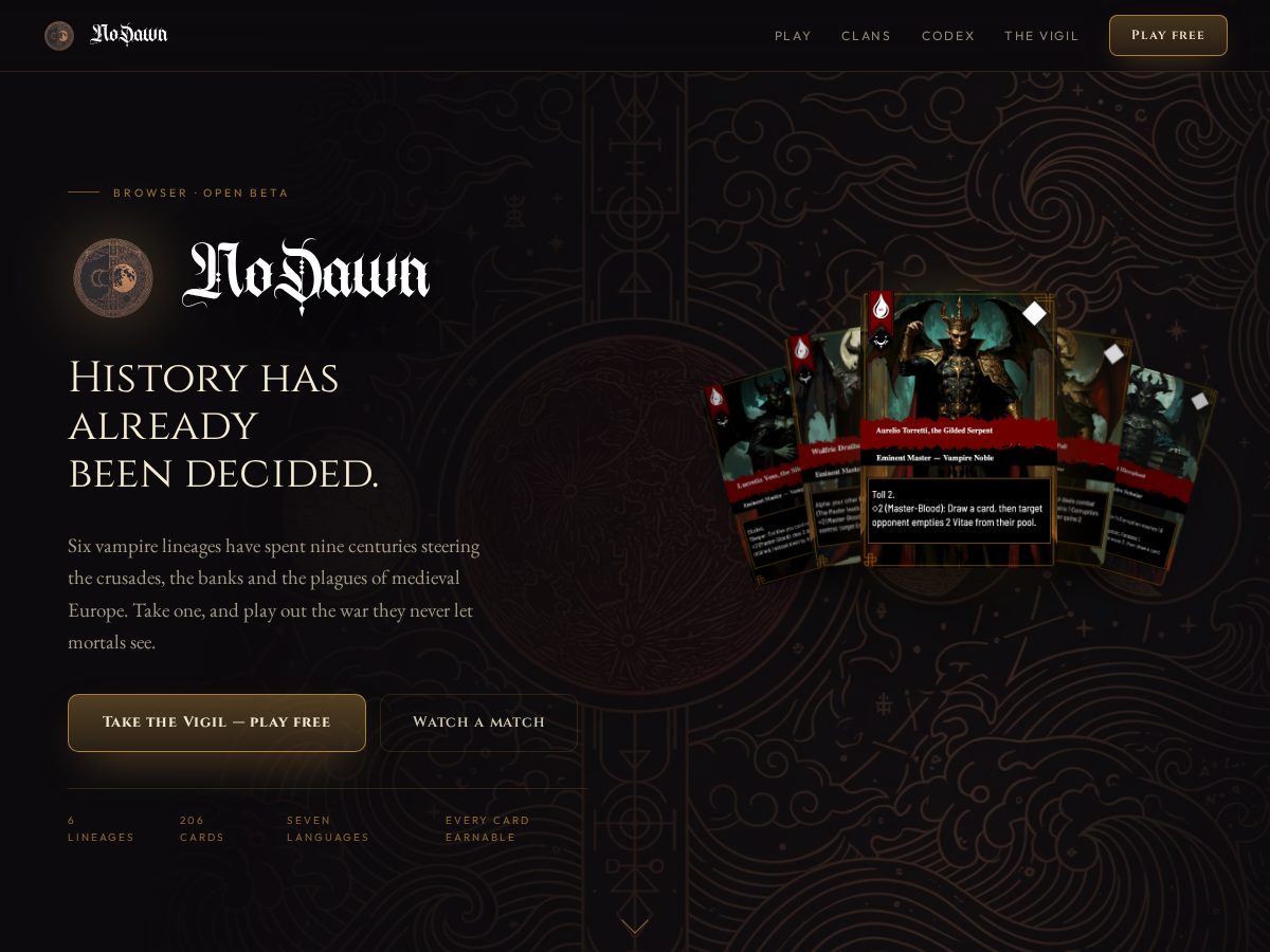 Landing-page snapshot of nodawntcg.com