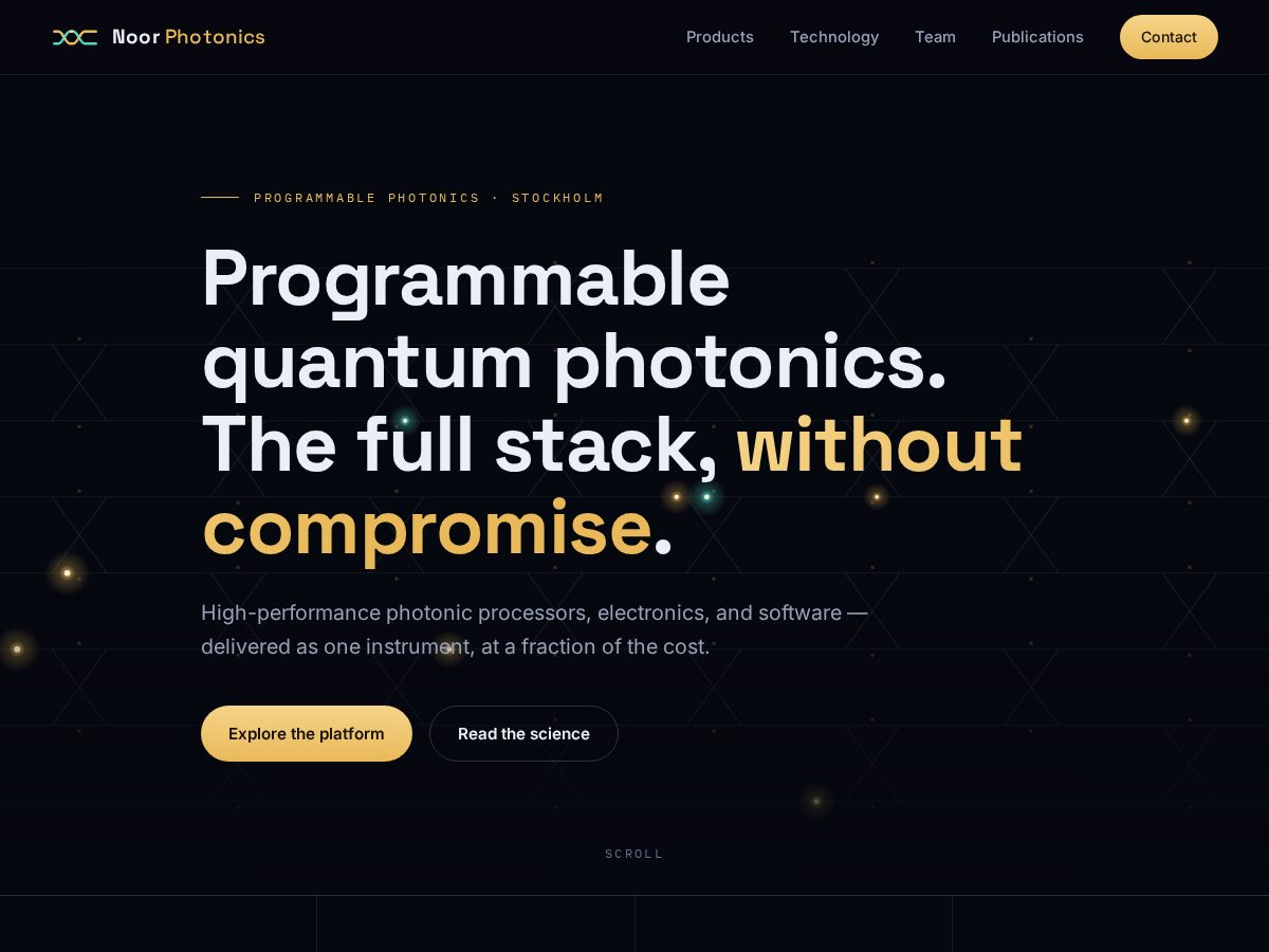 Landing-page snapshot of noorphotonics.com