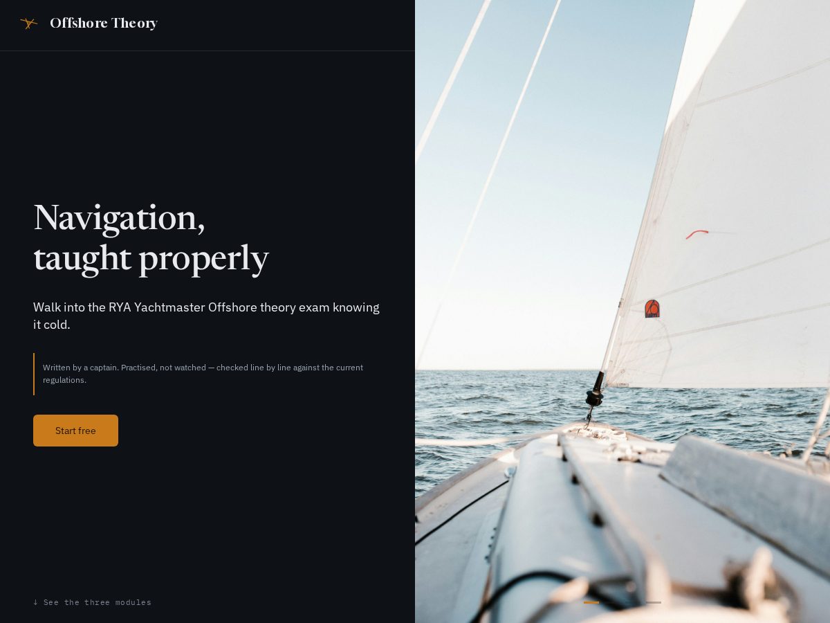 Landing-page snapshot of offshoretheory.com