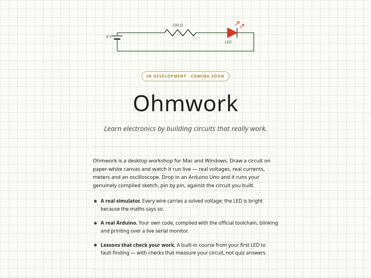 Landing-page snapshot of ohmwork.net