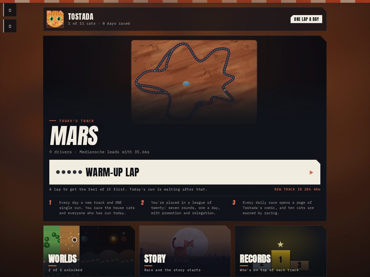 Landing-page snapshot of onelapaday.com