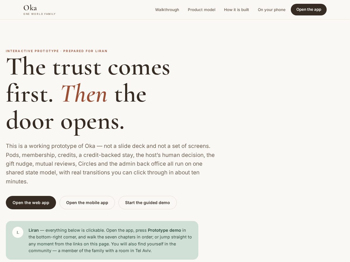 Landing-page snapshot of oneworldfamily.space