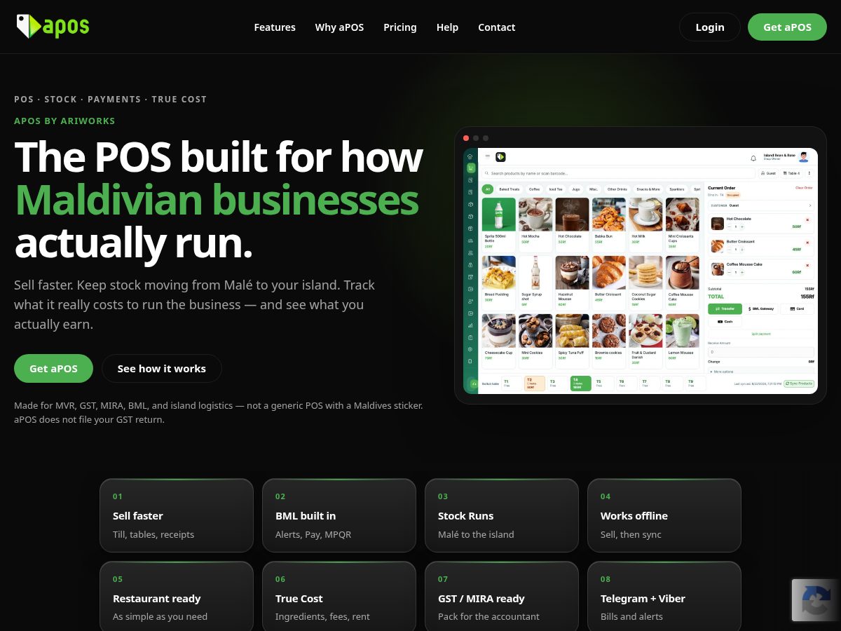 Landing-page snapshot of openapos.com