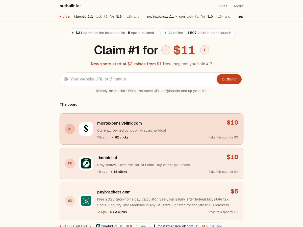 Landing-page snapshot of outbuilt.lol