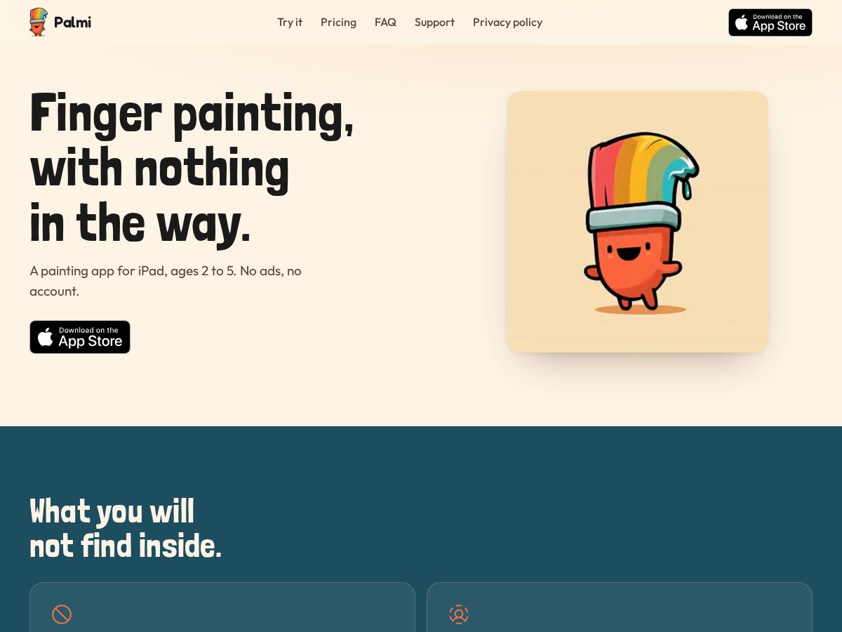 Landing-page snapshot of palmiapp.com