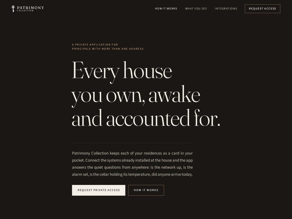 Landing-page snapshot of patrimonycollection.com