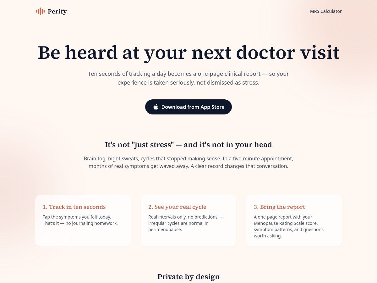 Landing-page snapshot of perify.space