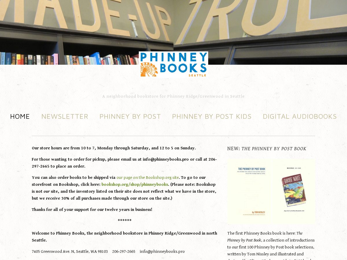 Landing-page snapshot of phinneybooks.pro
