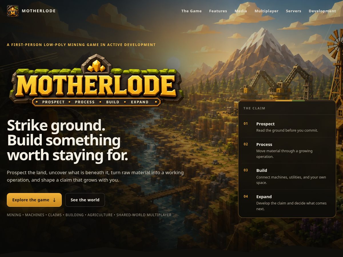 Landing-page snapshot of playmotherlode.com