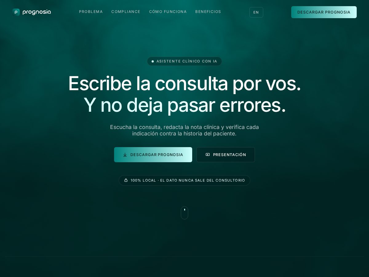 Landing-page snapshot of prognosia.health