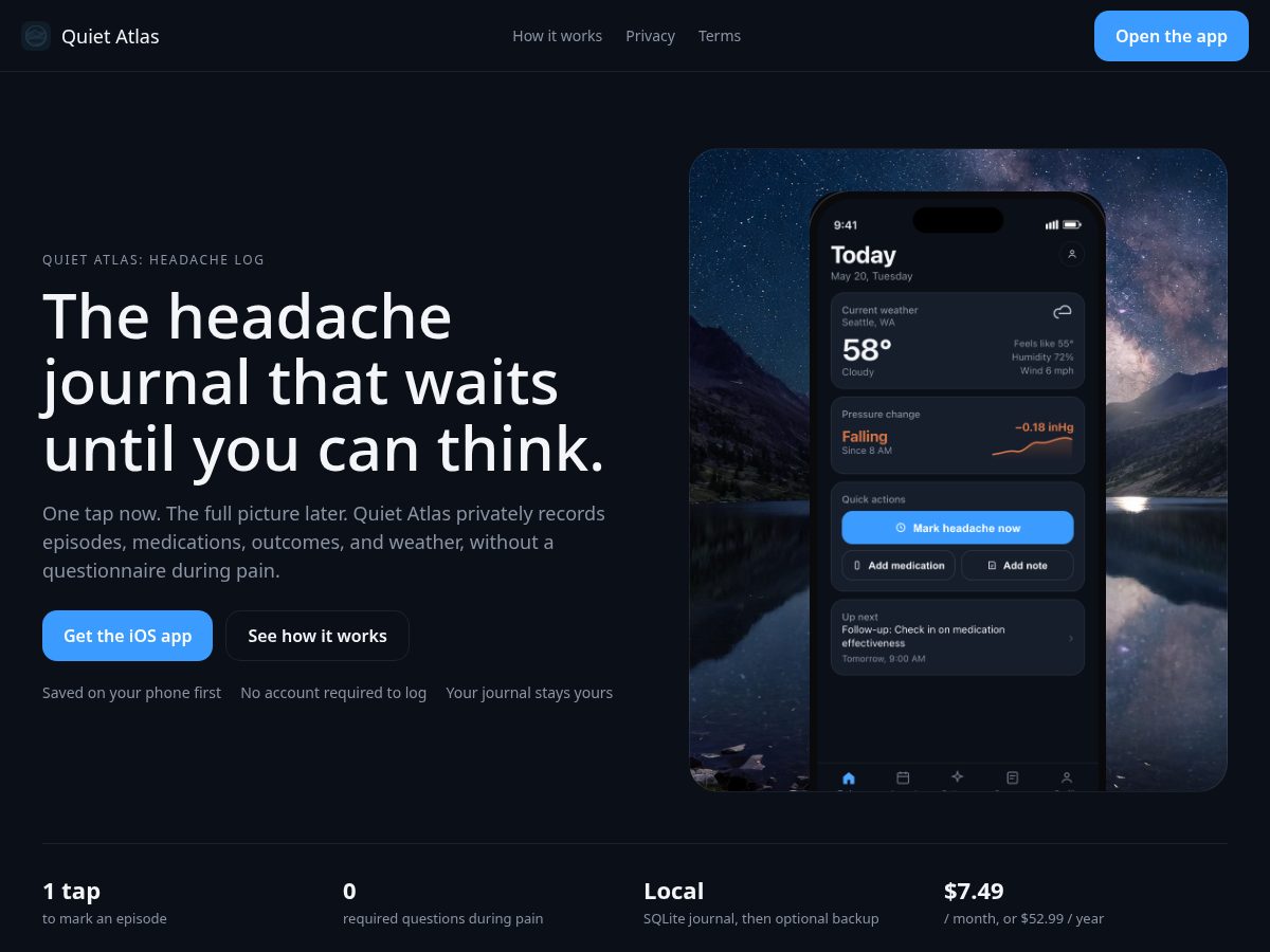 Landing-page snapshot of quiteatlas.com