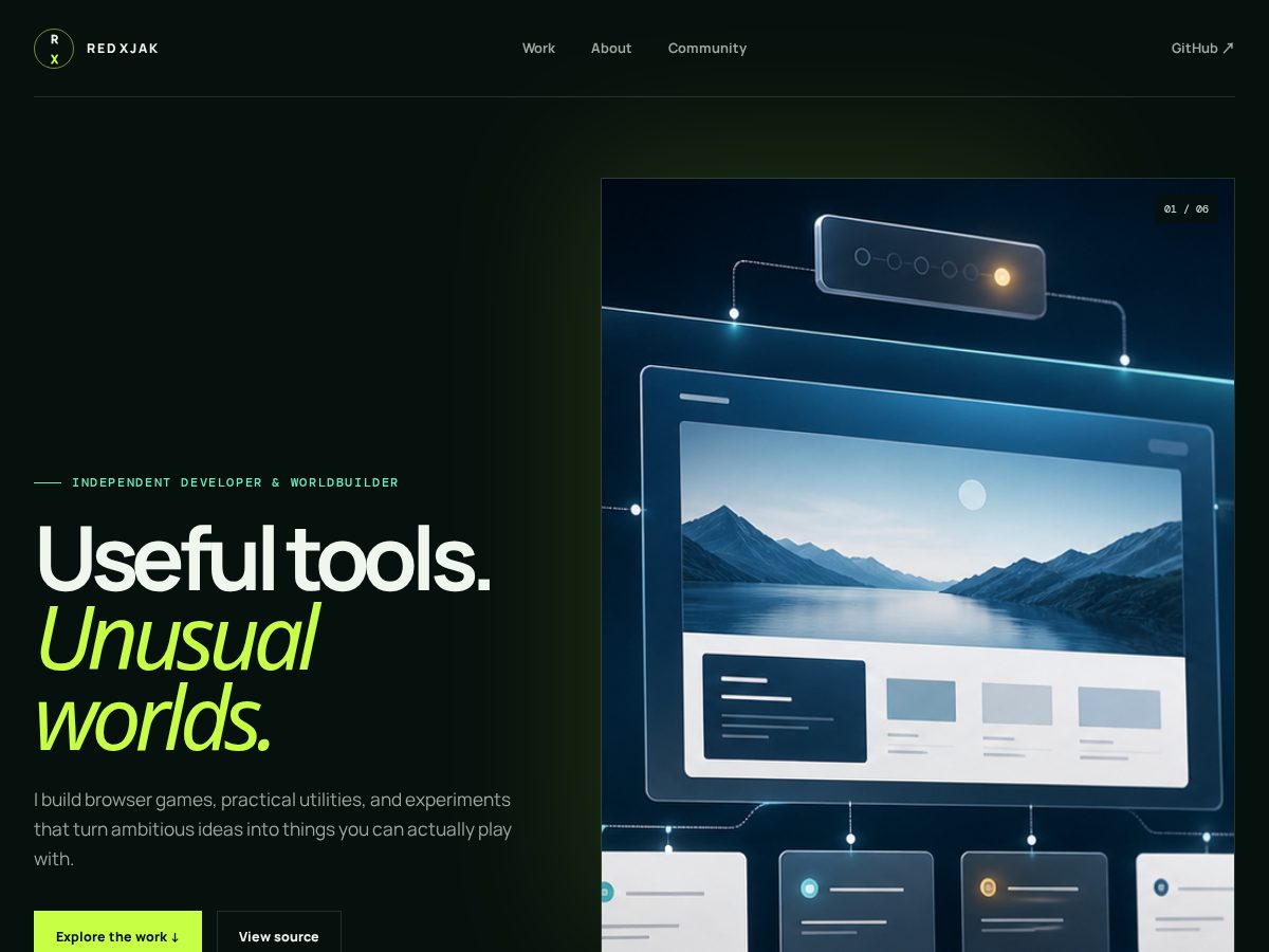 Landing-page snapshot of redxjak.com
