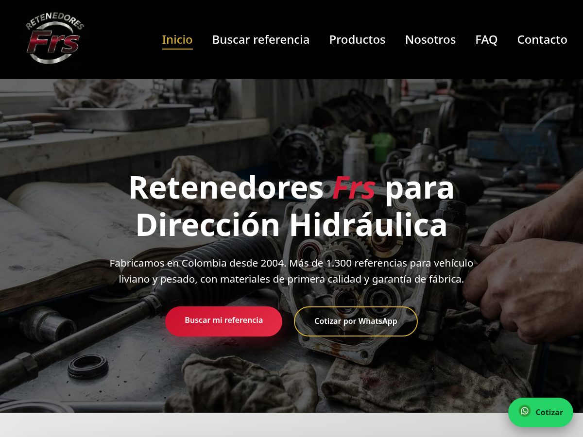 Landing-page snapshot of retenedoresfrs.com