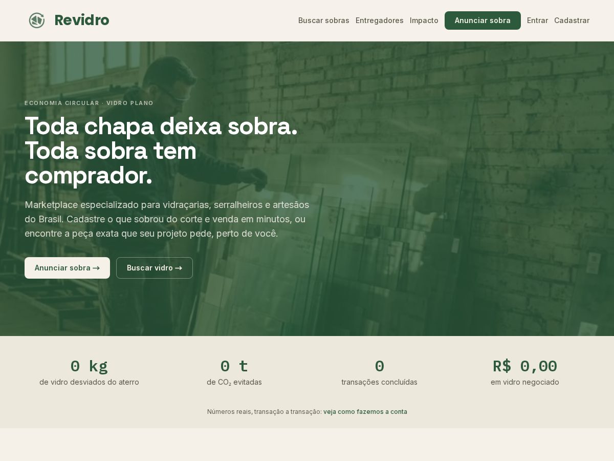 Landing-page snapshot of revidro.com