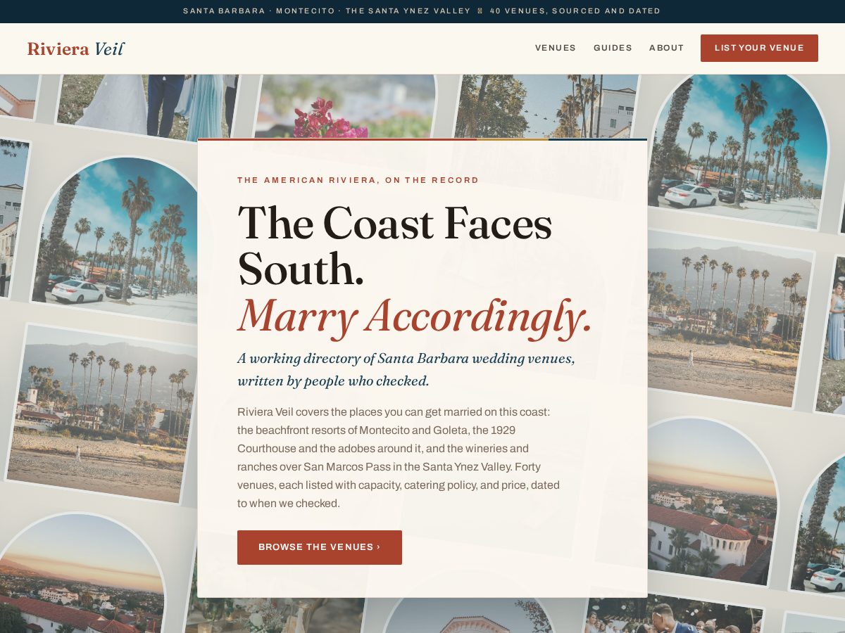 Landing-page snapshot of rivieraveil.com