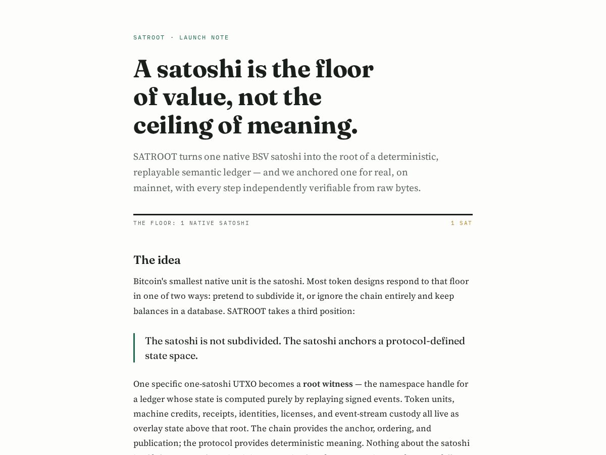 Landing-page snapshot of satroot.com