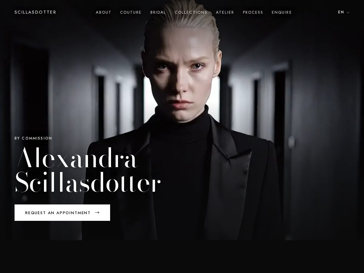 Landing-page snapshot of scillasdotter.com