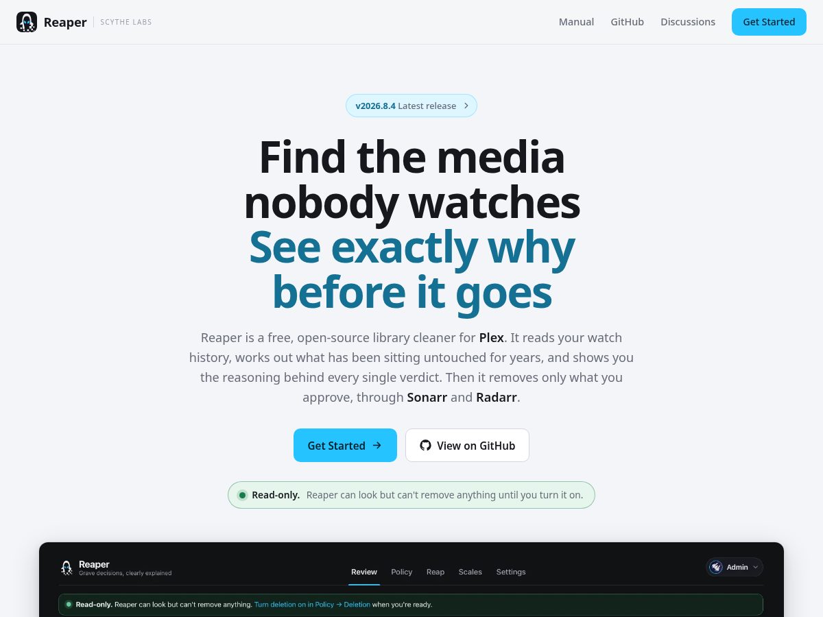 Landing-page snapshot of scythelabs.dev