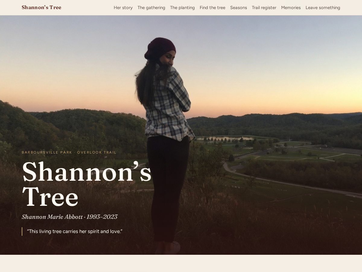 Landing-page snapshot of shannonstree.com
