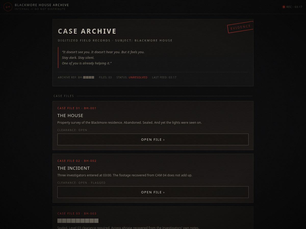 Landing-page snapshot of sightless.online