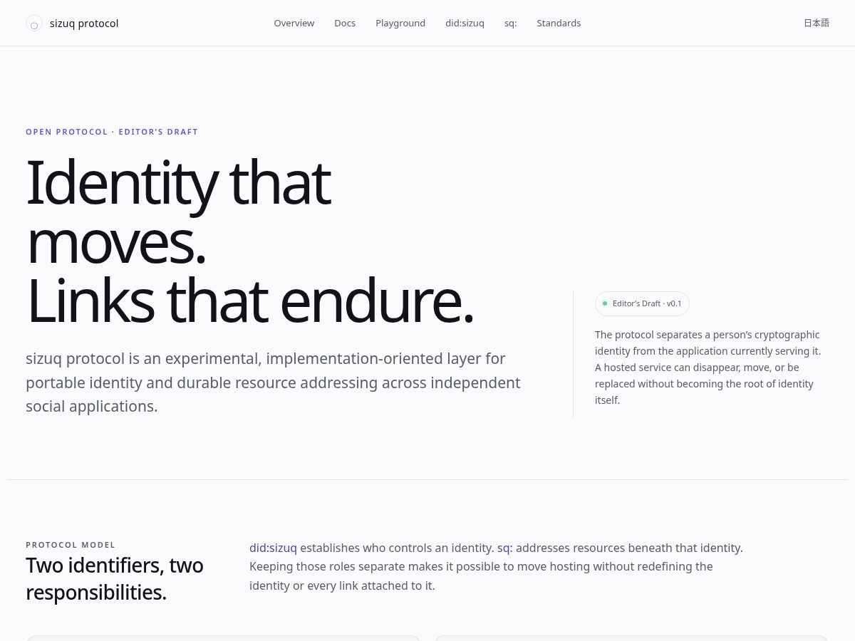 Landing-page snapshot of sizuq.org