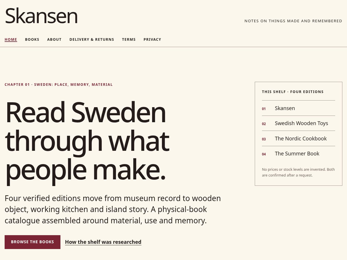 Landing-page snapshot of skanssen.shop