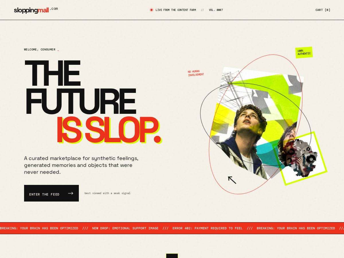 Landing-page snapshot of sloppingmall.com