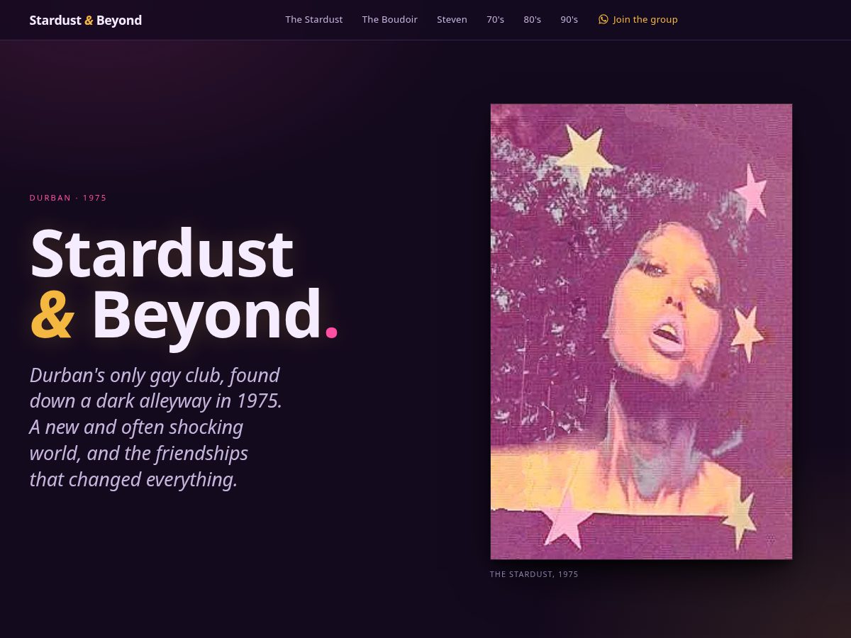 Landing-page snapshot of stardustandbeyond.com