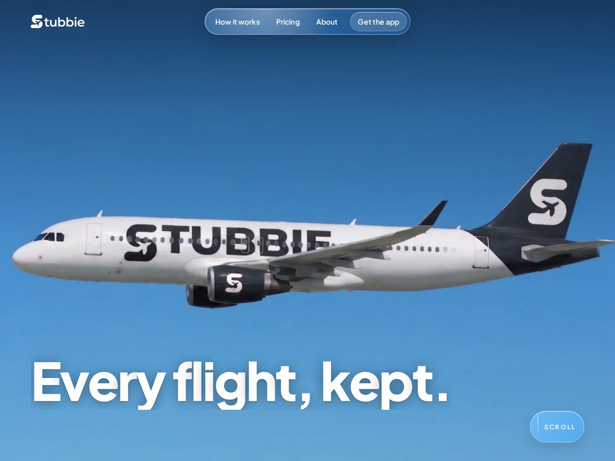 Landing-page snapshot of stubbieapp.com