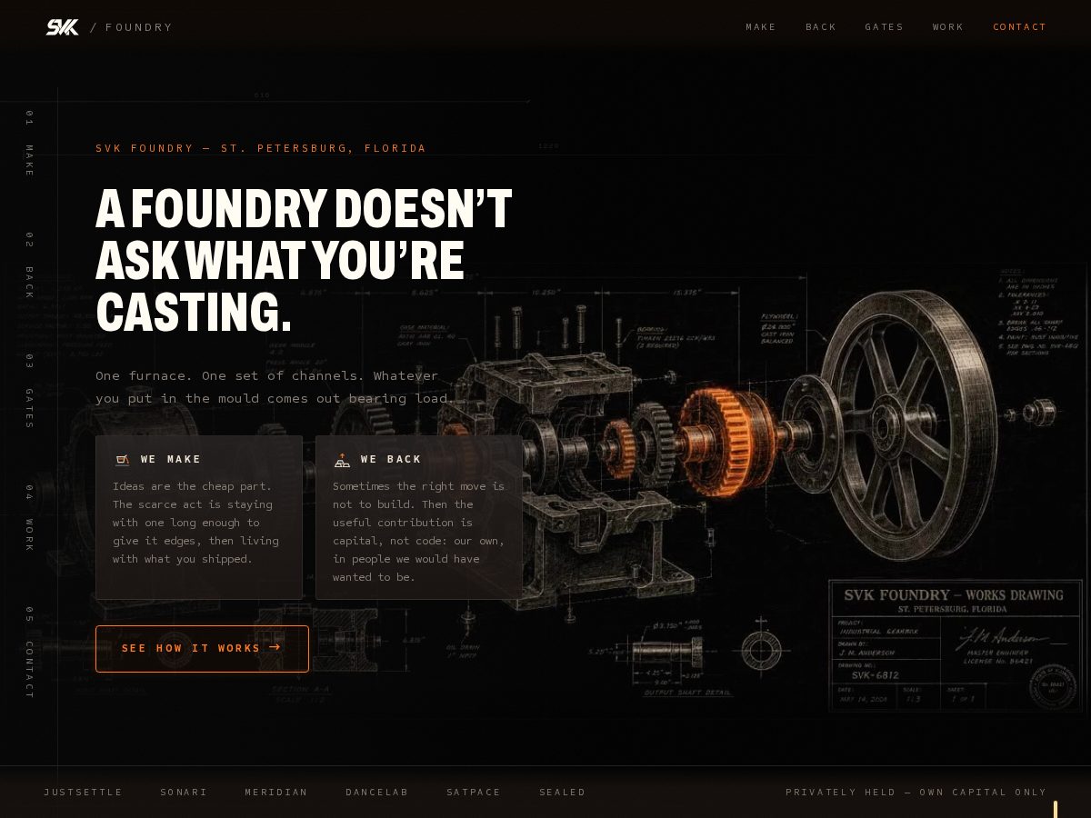 Landing-page snapshot of svkfoundry.com