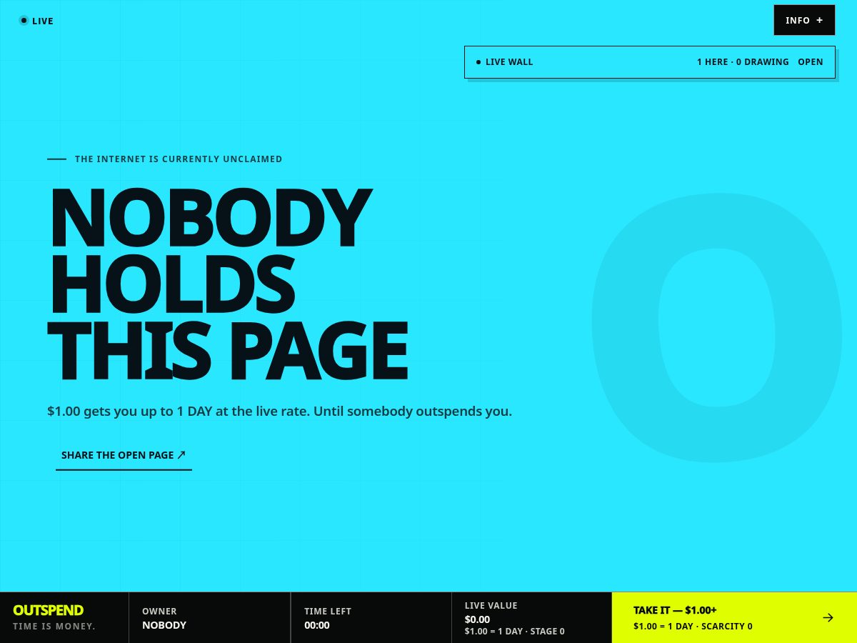 Landing-page snapshot of takethepage.com