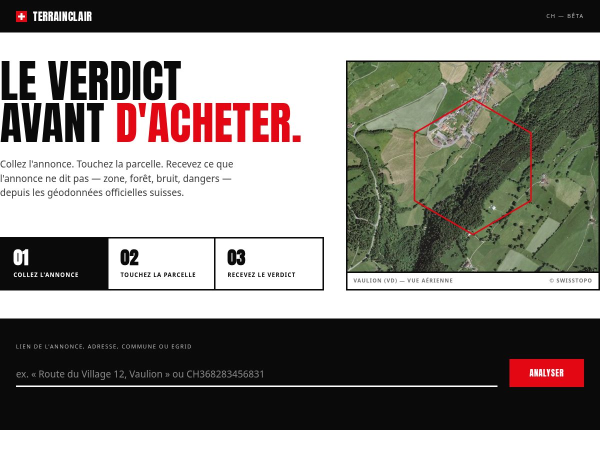 Landing-page snapshot of terrainclair.com