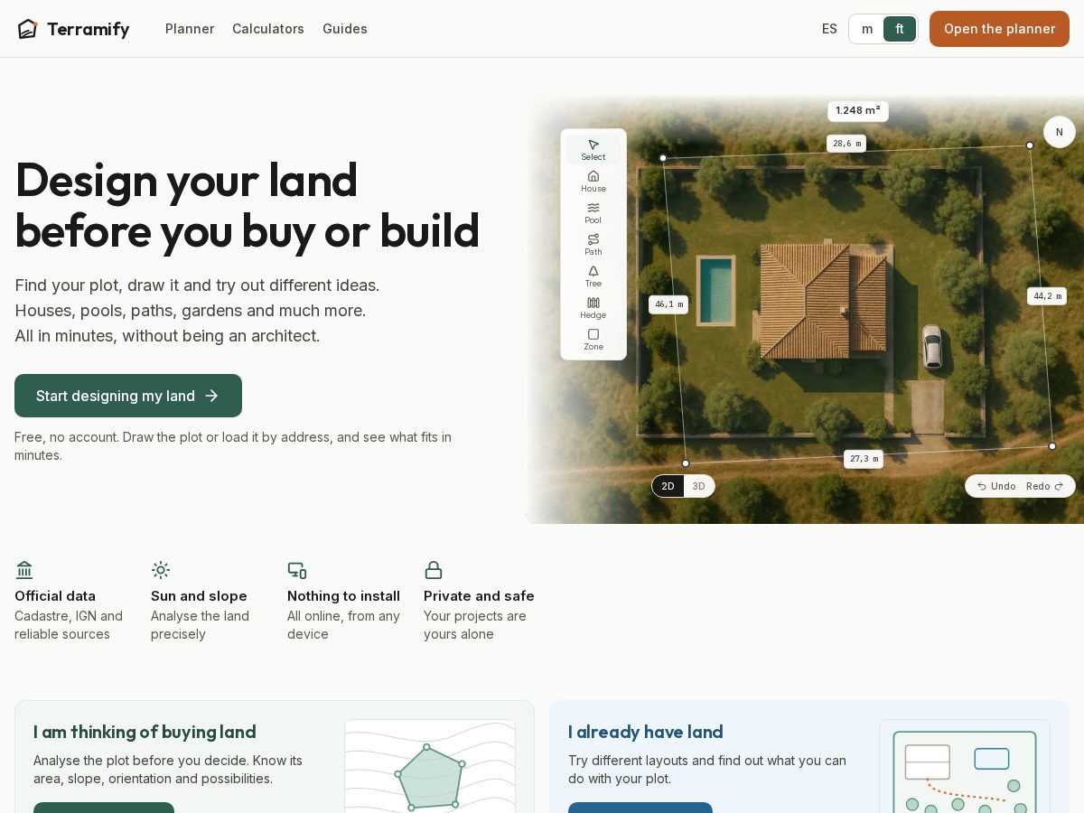 Landing-page snapshot of terramify.com